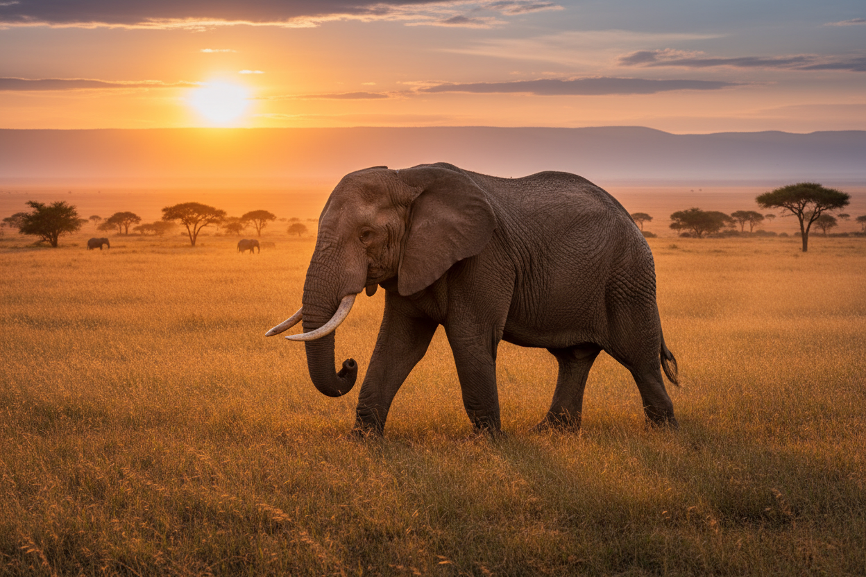 ELEPHANT DANS LA SAVANE